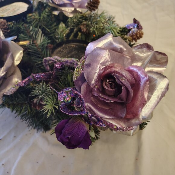 Lot of 3 Purple Decorative Artificial Floral Items - Picture 5 of 13